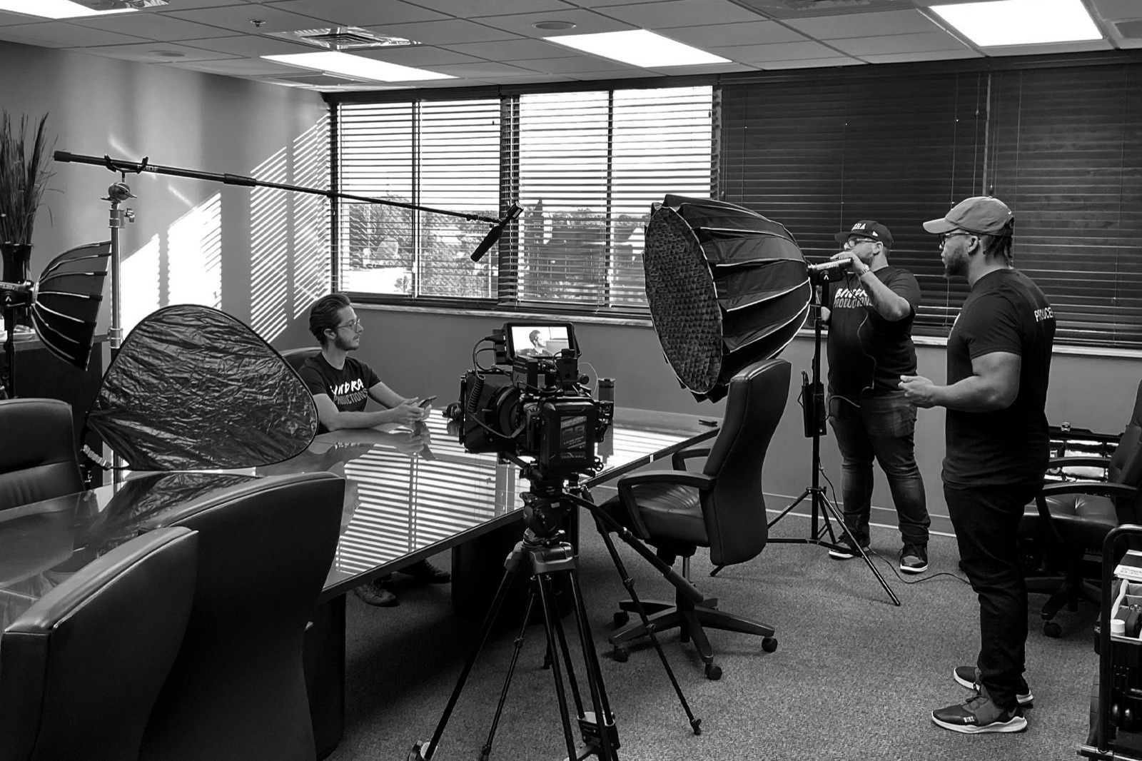 Studio interview setup for video on demand and pay-per-view event content